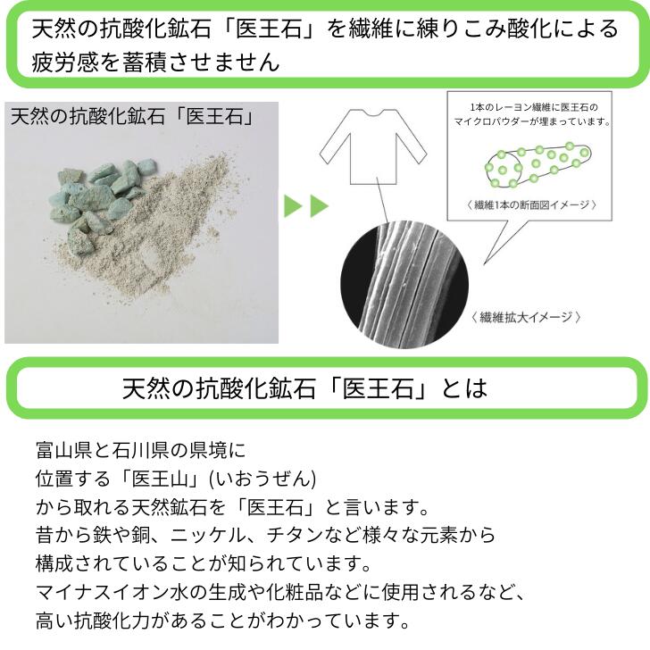 メンズ長袖クルーネックカットソー / 抗酸化ウェア IOZ